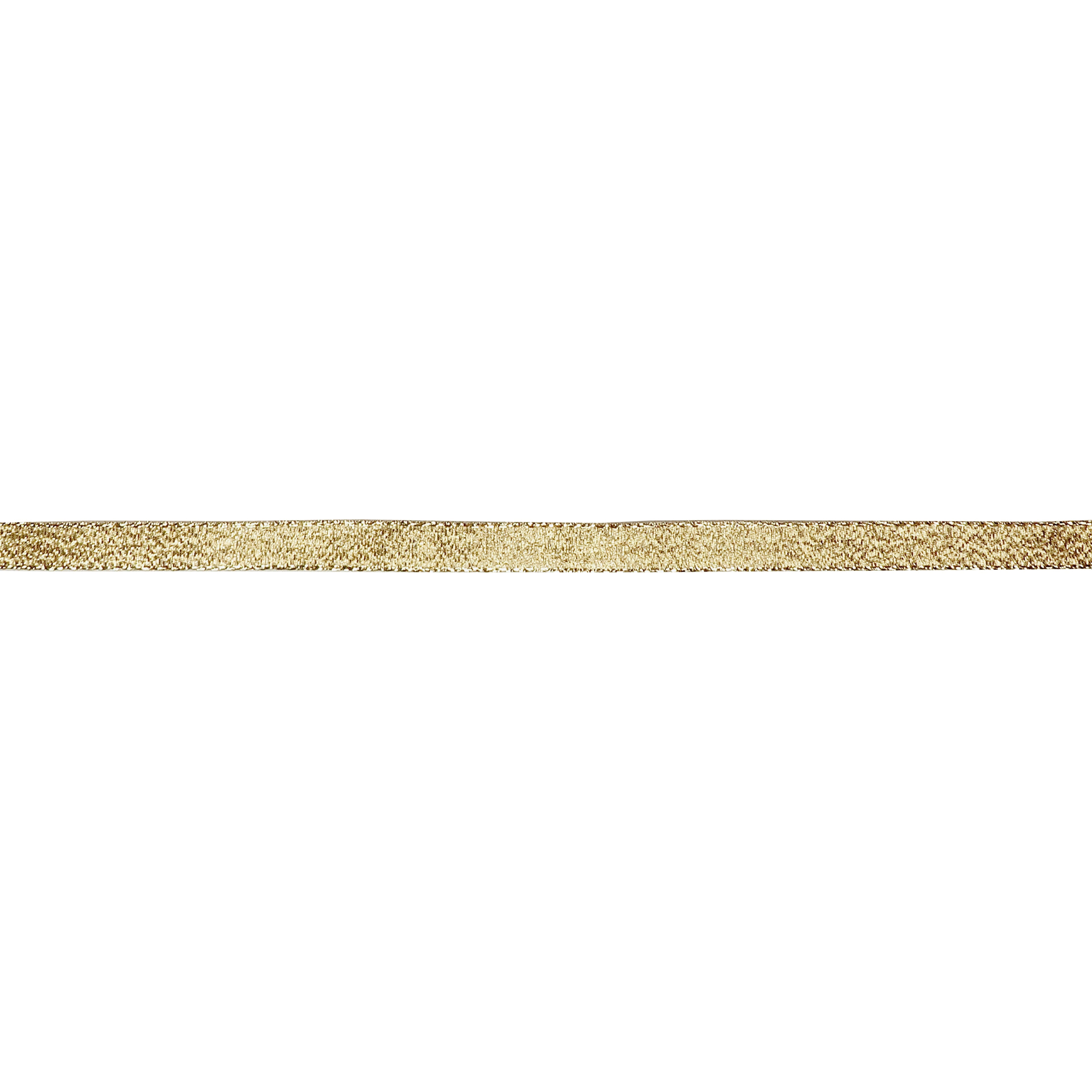 3/8" x 7yd. Gold Metallic & Sheer Ribbon by Celebrate It – Non-Wired Woven Selvage Edge - Ideal for Gift Wrapping - Baskets & Crafts - 12 Pack