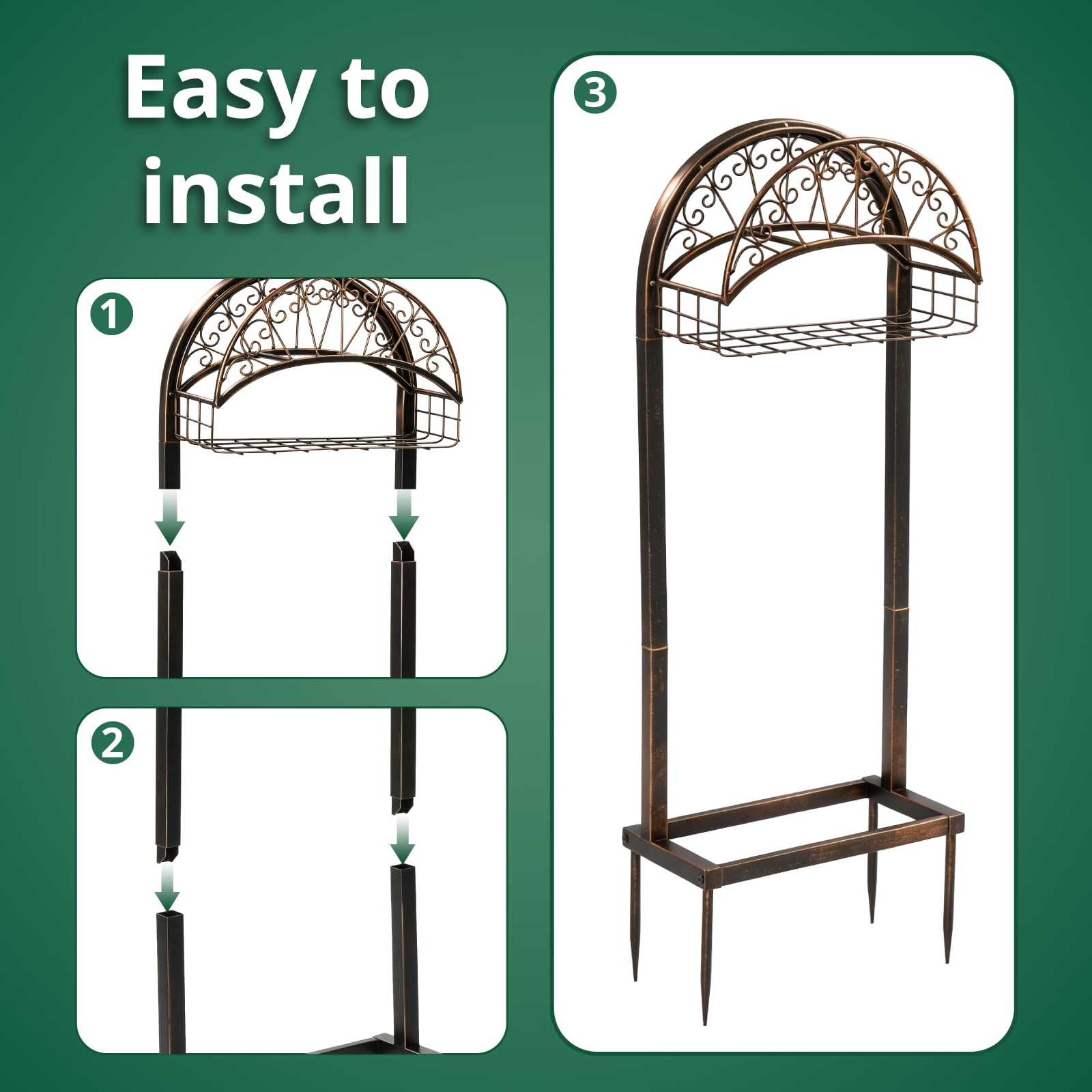Heavy-Duty Garden Hose Holder with Sturdy Base and Storage Basket
