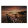 thumbnail image 1 of Orange Cutting Board, Old Rustic Pier on the Beach and Romantic Tranquil Sky Pure Twilight Concept Scenic, Decorative Tempered Glass Cutting and Serving Board, Small Size, Orange, by Ambesonne, 1 of 1