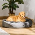thumbnail image 2 of PawHut Pet Bed, Soft Velvet Lounge Sleeper, Machine Washable Cushion, Soft Padding, Zippered Cover, Portable, ​for Large Dogs, Dark Grey, 2 of 10