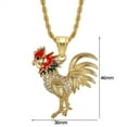 thumbnail image 2 of Hip Hop Iced Out Bling Rooster Pendant Necklace 14K Yellow Gold Chains For Men Women Animal Jewelry, 2 of 7