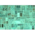 thumbnail image 1 of Ahgly Company Machine Washable Indoor Rectangle Abstract Turquoise Blue Contemporary Area Rugs, 5' x 7', 1 of 4