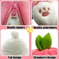 thumbnail image 5 of Bunny Stuffed Animal,Reversible Carrot Strawberry Bunny Plush Doll with Zipper Cute Soft Rabbit Toys Pillow Decoration for Kids and Adults Easter Gifts (Strawberry, 13.80 inches), 5 of 7