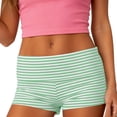 thumbnail image 4 of PWPSG Women's Striped High Waist Tight Biker Shorts, Tummy Control Slim Fit for Yoga Workout Daily Wear Green S, 4 of 6