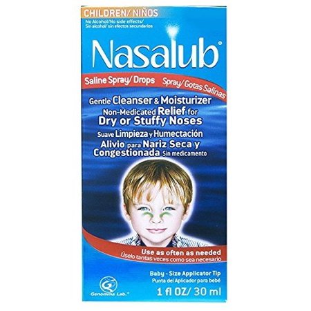 Nasalub Children Saline Spray Drops for Stuffy Noses, Over-the-Counter Medicine, 1 Oz