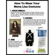 Rasta Imposta Mona Lisa Painting Halloween Costume, Women and Men, Adult One Size, 6212