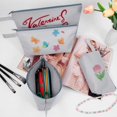 thumbnail image 3 of Bolsa de maquillaje de lona Sinzip 10 piezas con correa gris 31 x 19 x 7 cm, 3 of 7