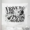 thumbnail image 1 of Saying Tapestry, Monochrome Sketch Love You to the Moon and Back Text Rocket Illustration, Fabric Wall Hanging Decor for Bedroom Living Room Dorm, 5 Sizes, Charcoal Grey White, by Ambesonne, 1 of 1