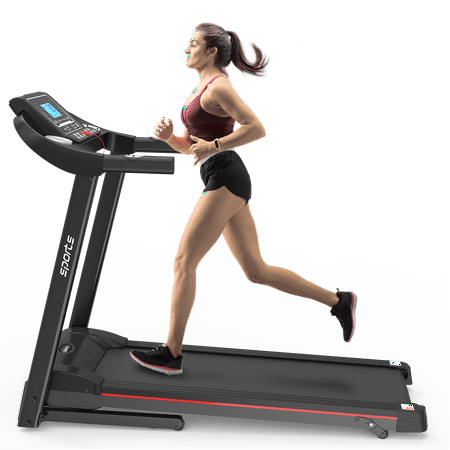 SKONYON Folding Treadmill 2.0 HP, Electric Treadmill with Fitshow App, Bluetooth Music, Manual Incline