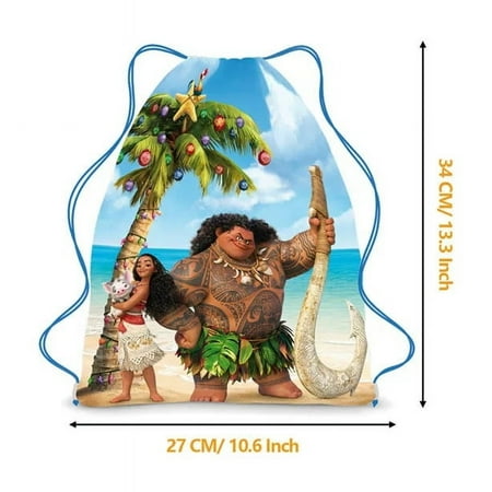 10 PCS Moana Drawstring bag Gift Bags for boys girls Holiday Gift Bags Moana Bags for Christmas Party Favors