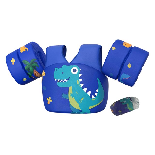 Chaleco de natación para niños,Chaleco de natación Asekurative Chaleco de wakeboard para natación,Chaleco salvavidas de flotación para natación,chaleco salvavidas Dinosaurio azul