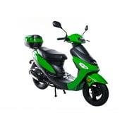 HHH Upgraded 49cc/ 50cc Scooter Gas Fully Automatic Street Scooter Moped Pony 50 with Matching Trunk - Sporty Black color