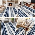 thumbnail image 5 of Navy Blue Striped Area Rug 5x8 FT, Non Slip Bedroom Throw Carpet, Farmhouse Geometric Stripe Washable Soft Floor Carpet Non-Shedding Rug for Living Room Nursery Dorm Office, 5 of 9