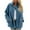 Blue, variant on Autumn Clothing Warm Winter Jackets for Women Fleece Button up Jacket Lightweight Warm Coats Solid Color Outerwear with Pockets My Order My Items