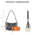 thumbnail image 3 of Wrangler Shoulder Bag for Women Denim Canvas Small Hobo Purse with Stitched Detail & Back Zipper Pocket, Dark Jean, 3 of 6