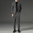 thumbnail image 3 of Traje completo para hombre, blazer formal, vestido informal de negocios, conjunto de 2 piezas, ceremonia clásica, caballero, corte entallado, ropa de lujo, 3 of 5