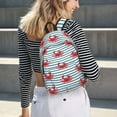 thumbnail image 6 of Picia Cute Red Crabs With Nautical Printed Canvas Daypack - Stylish and Durable Vintage Compact Backpack - Class, Work, Travel, or Laptop Bookbag,Organized Compartments-Small, 6 of 6