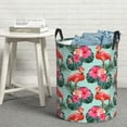 thumbnail image 6 of Sikiie Palm Leaves Flamingo Print Round Dirty Clothes Basket, Waterproof Standing Foldable Storage Basket, for Laundry Room, Bedroom, Bathroom Storage-Small, 6 of 6