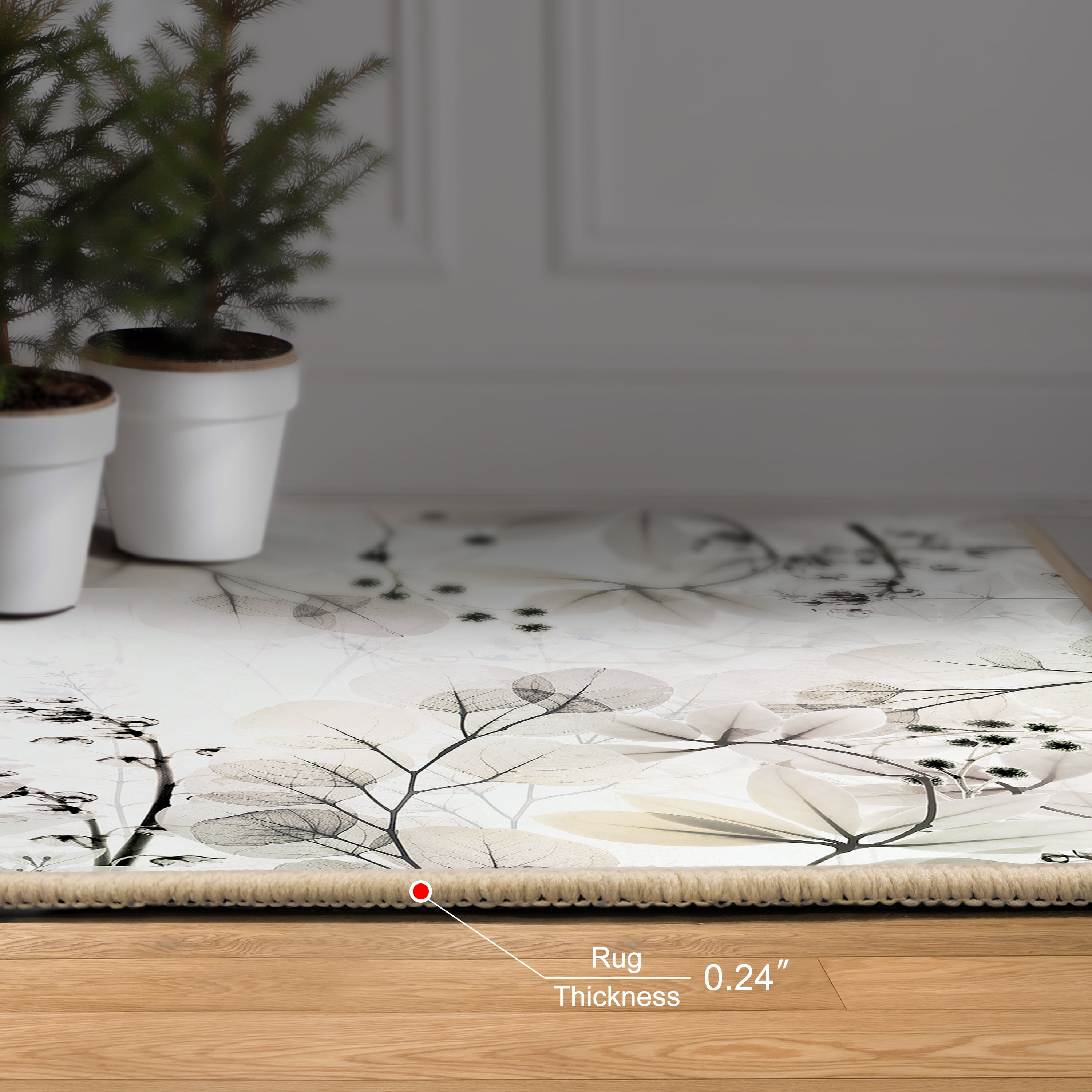 Miracles Of Love Washable Flowers Art Area Rug size 5'x8', Power-loomed, Heavenly Softness with Non-Slipping Backing
