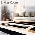 thumbnail image 2 of ODIKA 4'x6' Machine Washable Non-Slip Area Rug, Lines Beige & Black Geometric Abstract Design High Traffic Rug, Gray, 47446, 2 of 7