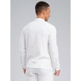 thumbnail image 7 of iiniim Men's Medieval Viking Costume Renaissance Pirate Role Play Long Sleeves Lace up Shirt Tops White S, 7 of 7