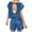 Blue, variant on Bloomae Womens 2 Piece Outfits Trendy Basic Open Back Crewneck Cap Sleeve Tunic Top Drawstring Short Sets Lounge Athletic Matching Set Blue XXL