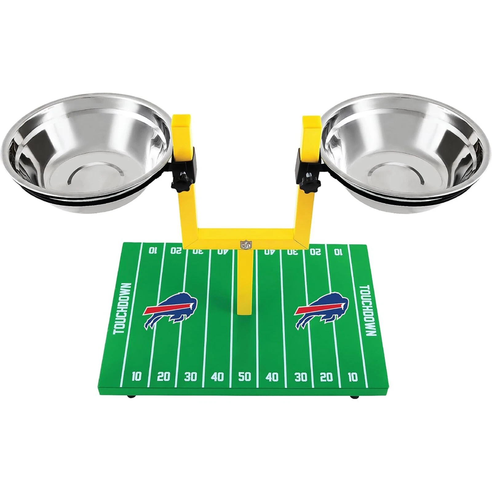 Pets First NFL Goalpost Elevated Dog Feeder Stainless Steel & Adjustable