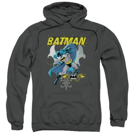 Gothic Adult Sweatshirt - Trevco Batman-Urban Gothic - Adult Pull-Over Hoodie - Charcoal, Small