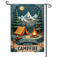 thumbnail image 3 of 30x45Rustic Outdoor Campfire Garden Flag Night Sky Motif Camping Yard Flag Nature-inspired Campground Banner for Backyard Camping, Outdoor Campfire Nights, Family Camping Trips, 3 of 9
