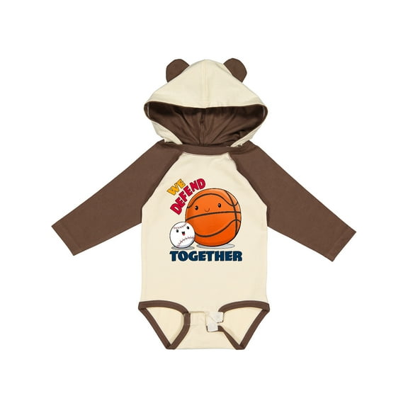 Inktastic We Defend Together- baseball, basketball Boys or Girls Long Sleeve Baby Bodysuit