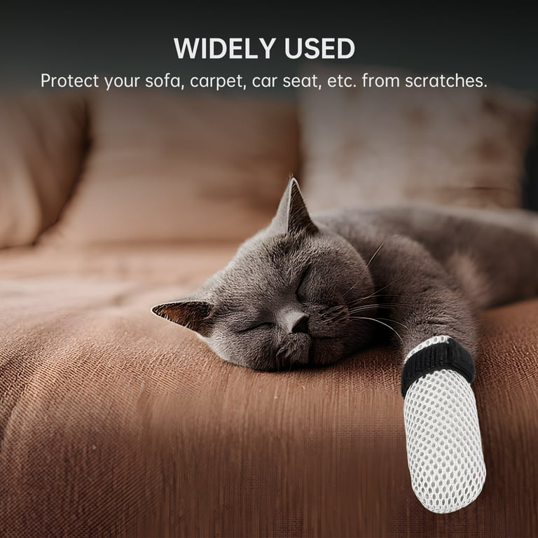 Threns 4Pcs Cat Mittens Adjustable Cat Foot Covers Breathable Mesh