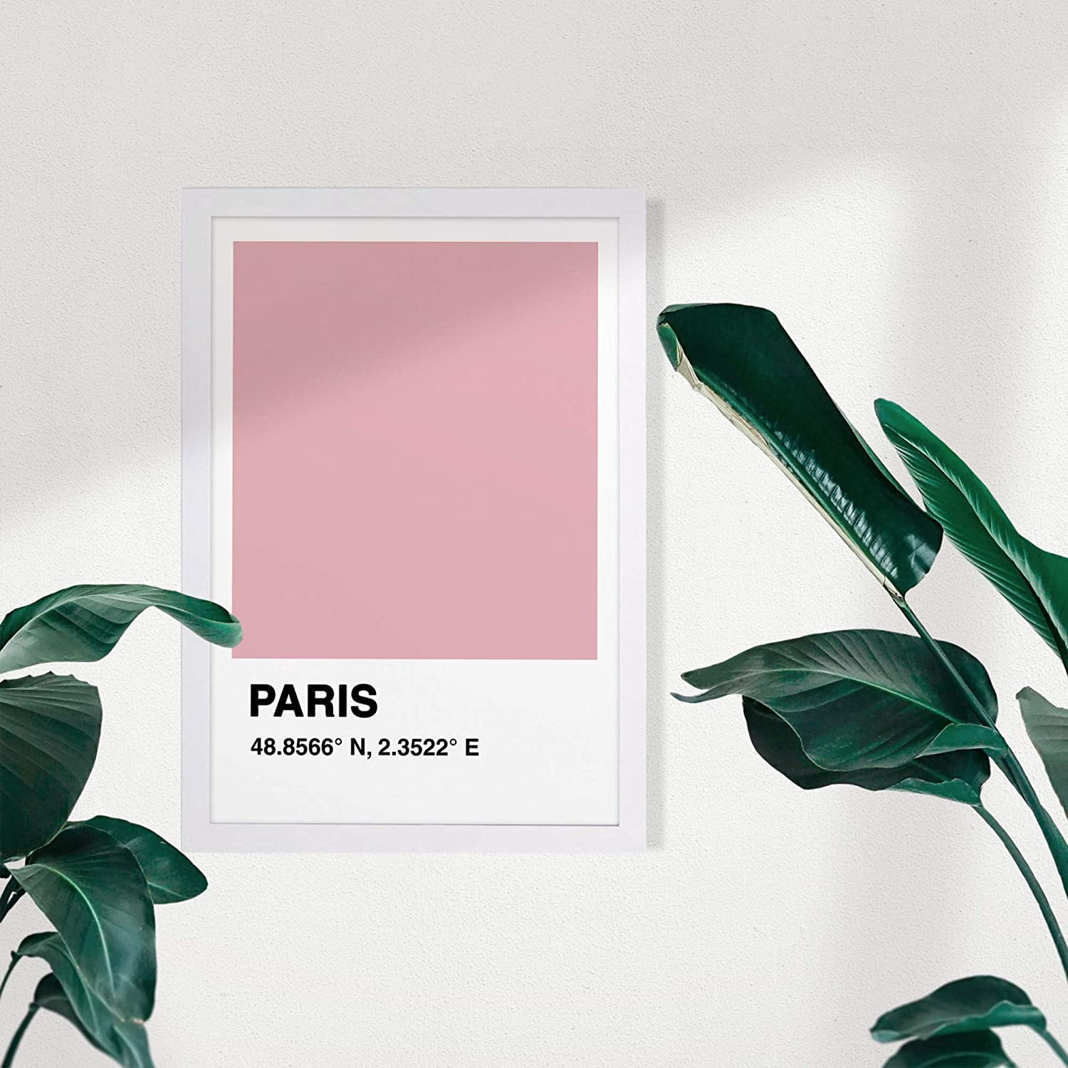 Wynwood Studio Cities and Skylines Framed Wall Art Prints 'Paris Color Swatch' European Cities Home Décor - Pink, White, 13" x 19"