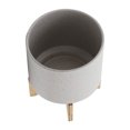 thumbnail image 5 of 10" PLANTER W/ WOOD STAND, MATTE BEIGE 06876, 5 of 9