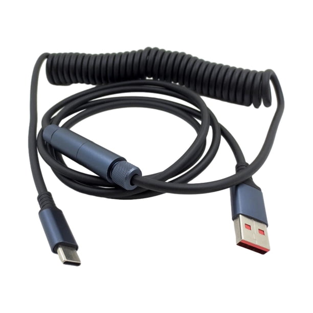 Cable en espiral tipo C Cable de teclado Cable flexible en espiral de resorte de 1,4 M estirable para teclado mecánico/teléfonos inteligentes/tableta Baoblaze Cable de teclado en espiral