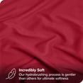 thumbnail image 5 of Bare Home Ultra-Soft Fitted Sheet + Pillowcase Set - Premium 1800 Collection - Deep Pocket - Split King, Red, 5 of 8