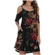 thumbnail image 1 of Moda mujer verano casual o-cuello estampado manga corta bolsillo mini vestido Fridja  qw1468, 1 of 7
