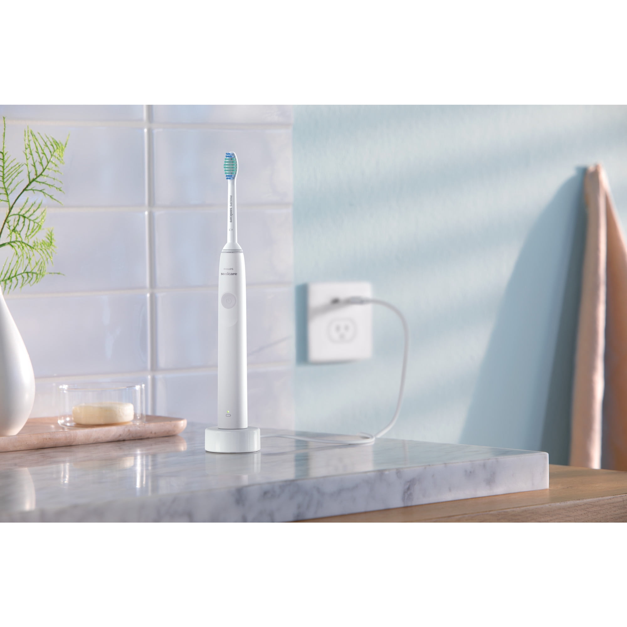 Philips Sonicare 1100 Series Electric Toothbrush - Sonic Toothbrush with Advanced Sonic Technology, Easystart, Smartimer & Quadpacer, White, Model HX3641/02