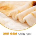 thumbnail image 2 of Burrito Tortilla Cover Blanket, Double Sided Large Flour Novelty Cover for Family, 285 GSM Soft Cozy Flannel Fried Tortilla Blanket. (Beige, 71 inches, 2 of 4