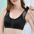 thumbnail image 5 of GPOECD Women's Bra Supportive Front Closure Sports Bra with Breathable Mesh Straps for Comfort and Alignment Black,XXL, 5 of 8