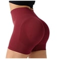 thumbnail image 3 of Leey-World Biker Shorts 4'' - High Waisted Booty Workout Volleyball Yoga Womens Spandex(Brick Red,S), 3 of 9