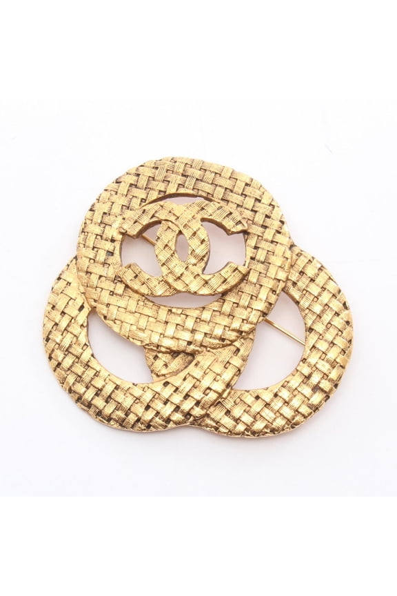 Pre-Owned CHANEL Coco Mark Brooch Accessory GP (Gold Plated) Women's Gold (Fair)