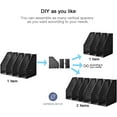 thumbnail image 4 of Deli Collapsible Magazine File Holder 4 Vertical Compartment Binder Holder for Desk Organizer Adjustable Sturdy Binder Storage Organizer for Office School Home,Black, 4 of 8
