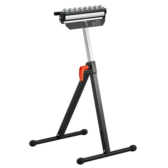 KFFKFF Roller Support,  300lb Weight Capacity, 26.8-42.5in Adjustable Height, Collapsible and Robust with 11.5 inch Shiny Multi-directional Roller Head, for Table Saw Outfeed Carpentry