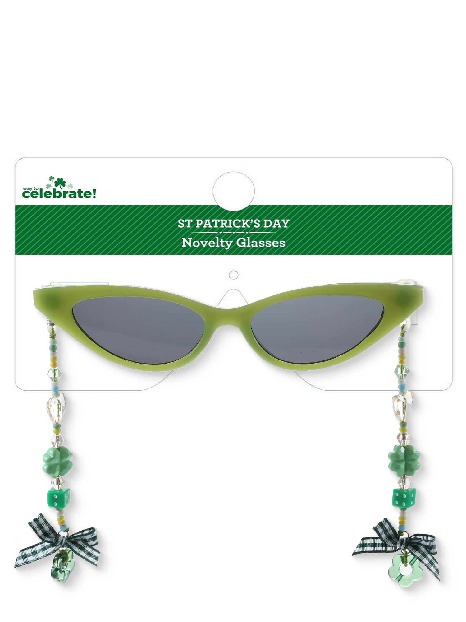 Way to Celebrate St. Patrick's Day Dangle Charms Glasses, 1 Piece