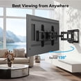 thumbnail image 6 of MountFTV Full Motion TV Mount with Outlet for 42-90 Inch TV, Holds up to 150lbs, Fits 24" Wood Studs, Max 600x400mm, TV Wall Mount with Power Outlet Strip Support Swivel, Tilt, Extension, Level, 6 of 9