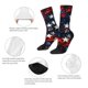 thumbnail image 4 of Fotbe Red Blue White Stars Calcetas Largas con Estampado para Hombre y Mujer – Calcetas de Compresión Transpirables y Elásticas, Viajar y Uso Diario Talla 5-11, 4 of 6