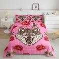 thumbnail image 3 of Feelyou Rustic Wolf Wildlife Bedding Comforter Set, Fashion Red Rose Floral Twin Comforter Sets, Teens Kids Boys Girls Reversible Bedding Set, Luxury Bedroom Decor, 2-Piece, 3 of 9