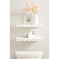 thumbnail image 2 of Kate and Laurel Maida Modern Decorative Wavy Wall Floating Shelves, Set of 2, 24 x 8, White, Functional Scalloped Kitchen and Bathroom Shelves for Above Toilet or Cute Dorm Room Bookshelves, 2 of 9