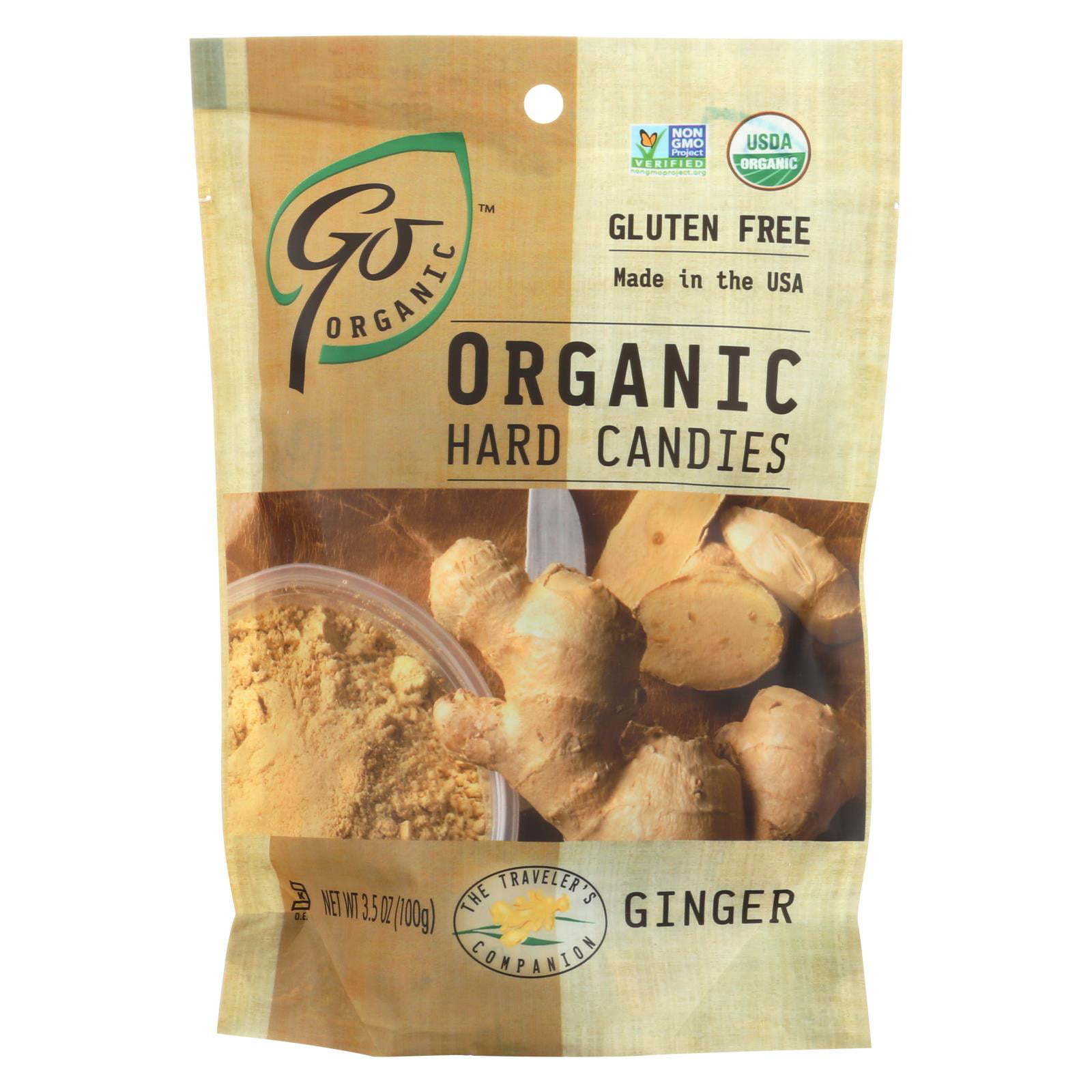 Case Of 6 Go Organic Hard Candy Ginger 35 Oz