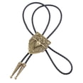 thumbnail image 2 of Prettyia Classic Indian Red Opal Rodeo Western Cowboy Bootlace Bolo Tie; Patrón de bronce de hierba espiga Hugo Western Bolo Tie, 2 of 10